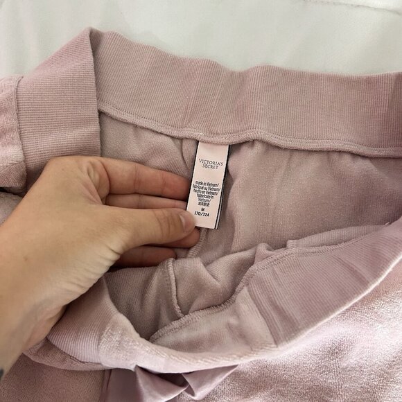 Victoria's Secret VS Velour Long Sleeve Tulip Back Top Bottoms Womens Medium - Picture 9 of 12